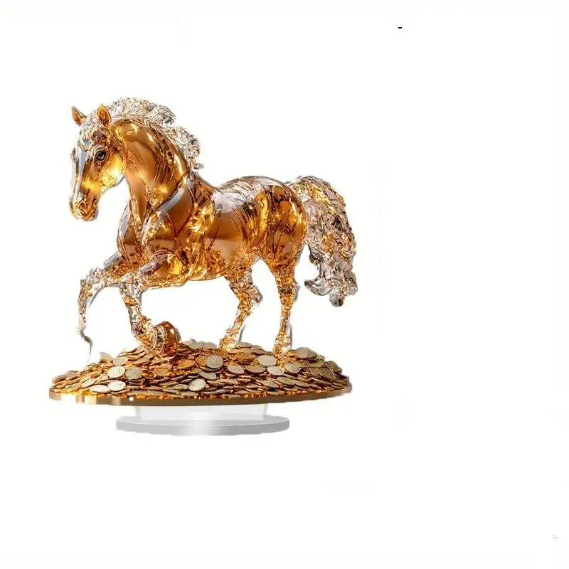 Acrylic Horse Stand Decoration – 2D Flat Modern Tabletop Ornament