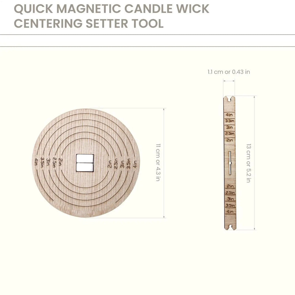 Wooden Wick Centering Tool for Candle Making – 2pc Set