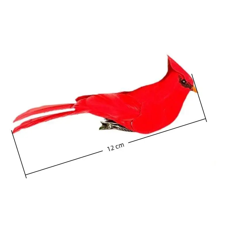 3 Pcs Artificial Red Cardinal Bird Ornaments | Home & Wedding Decor