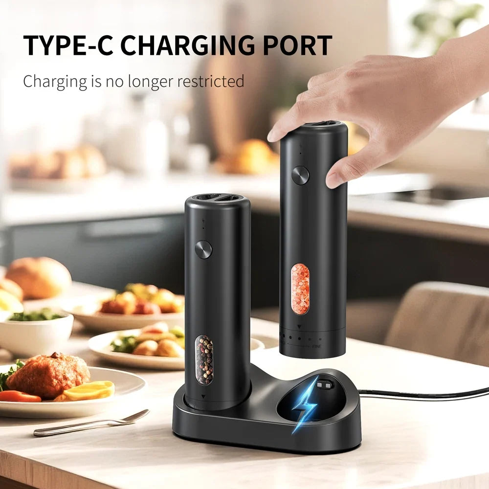 CLITON Electric Salt & Pepper Grinder Set | USB-C Rechargeable