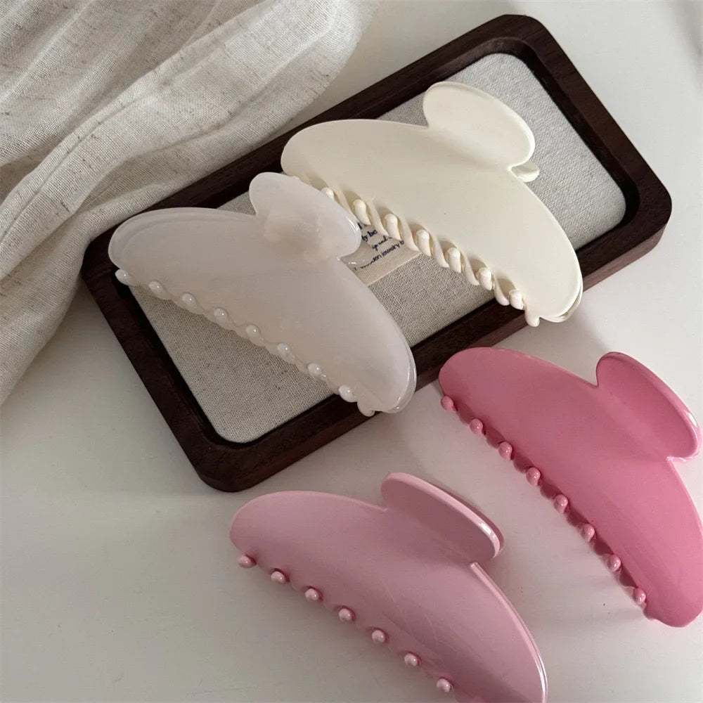 Large Acrylic Hair Claw Clip – French Semicircle Shark Clip