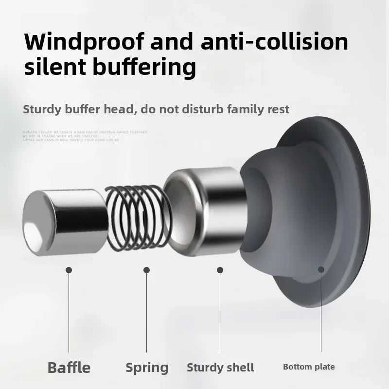 No-Drill Silicone Door Stopper – Suction Floor & Wall Guard