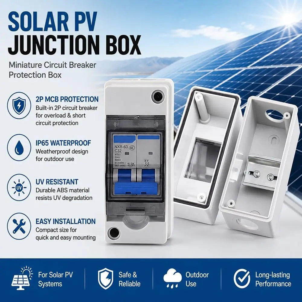 HT-2 IP65 Waterproof Distribution Box 2 Way Solar Junction Box