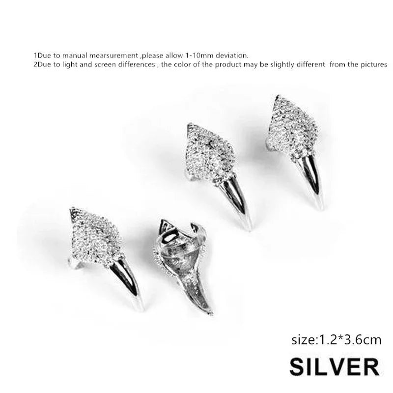 Silver Plated Punk Falcon Claw Nail Ring – Adjustable Unisex