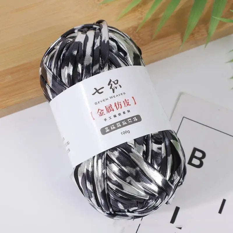 Cracked Metallic Flat Yarn 100g – Holographic Crochet & Knit Yarn