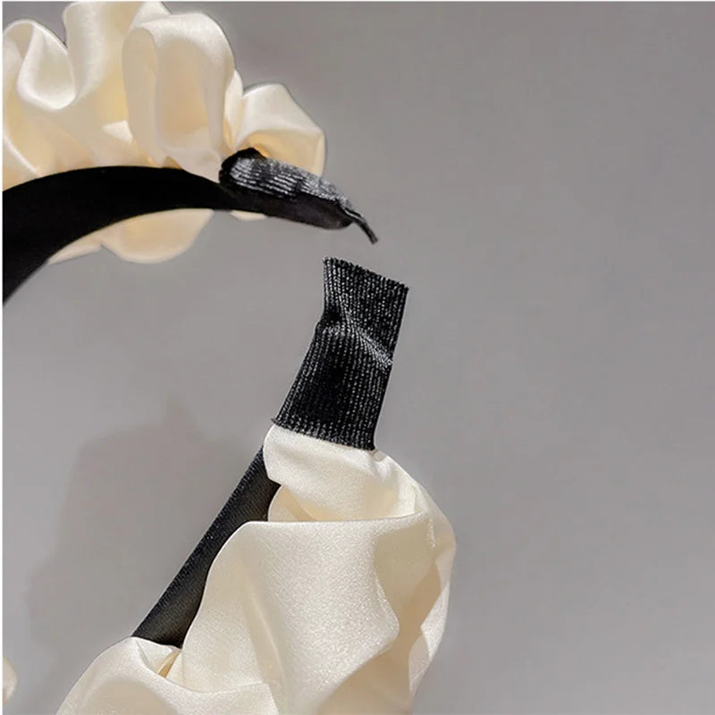 Flower Hair Hoop Headband for Women – Ribbon Hairband