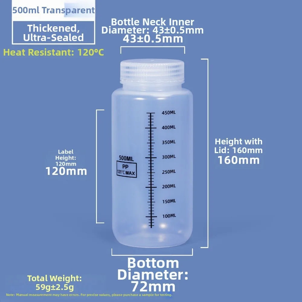 Wide Mouth Transparent Reagent Bottle 30–1000ml | Lab & Home