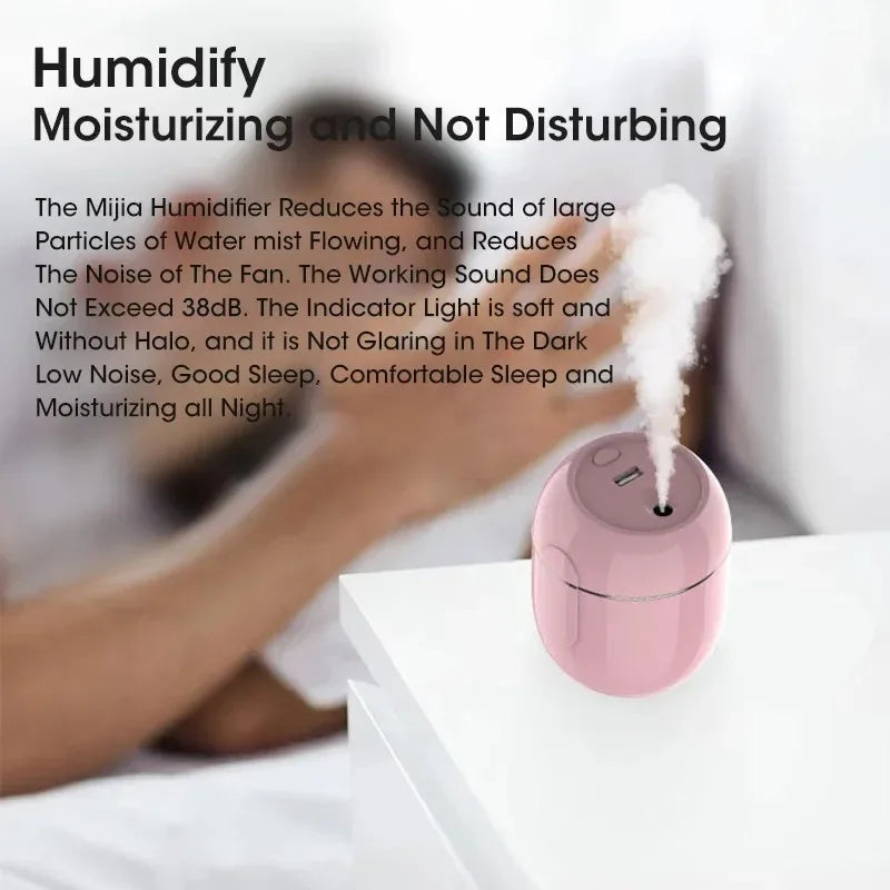 USB Mini Humidifier 280ml – Portable Quiet Mist for Car & Home