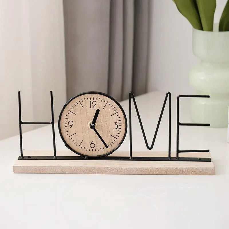 Nordic Wooden Table Clock – Minimalist Home Décor Piece