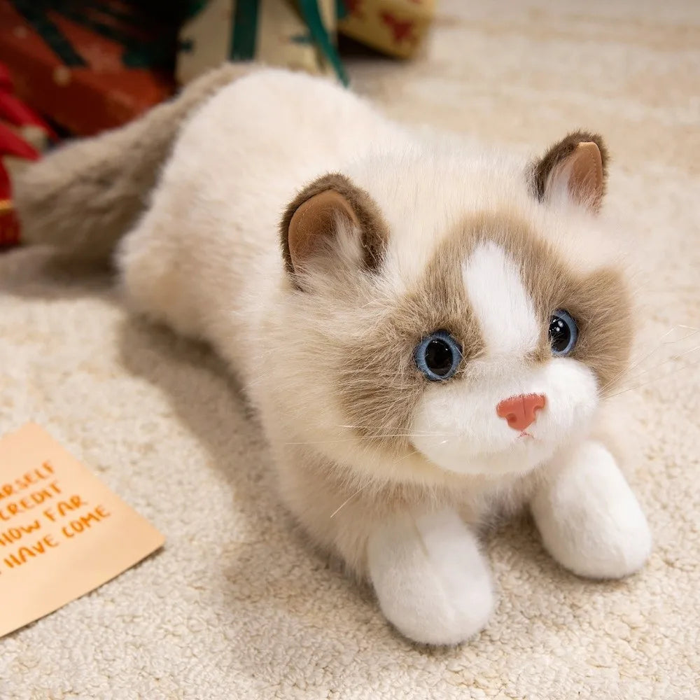 Realistic Cat Plush Toy – Fluffy Voiced Stuffed Animal Doll 40cm