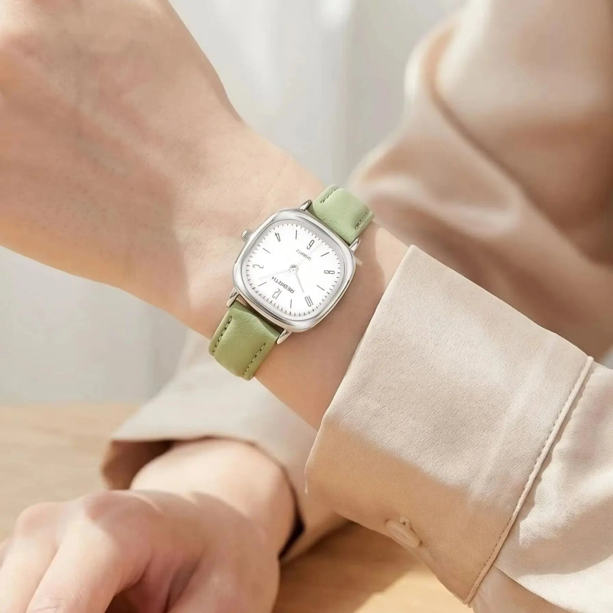 REBIRTH Roman Scale Quartz Watch | Leather Band, Water-Resistant