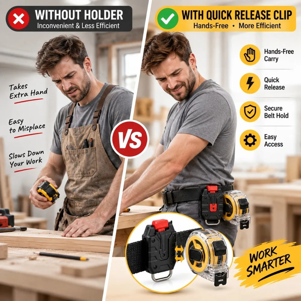 Universal Waist Tool Hanger Quick Release Belt Clip & Hooks