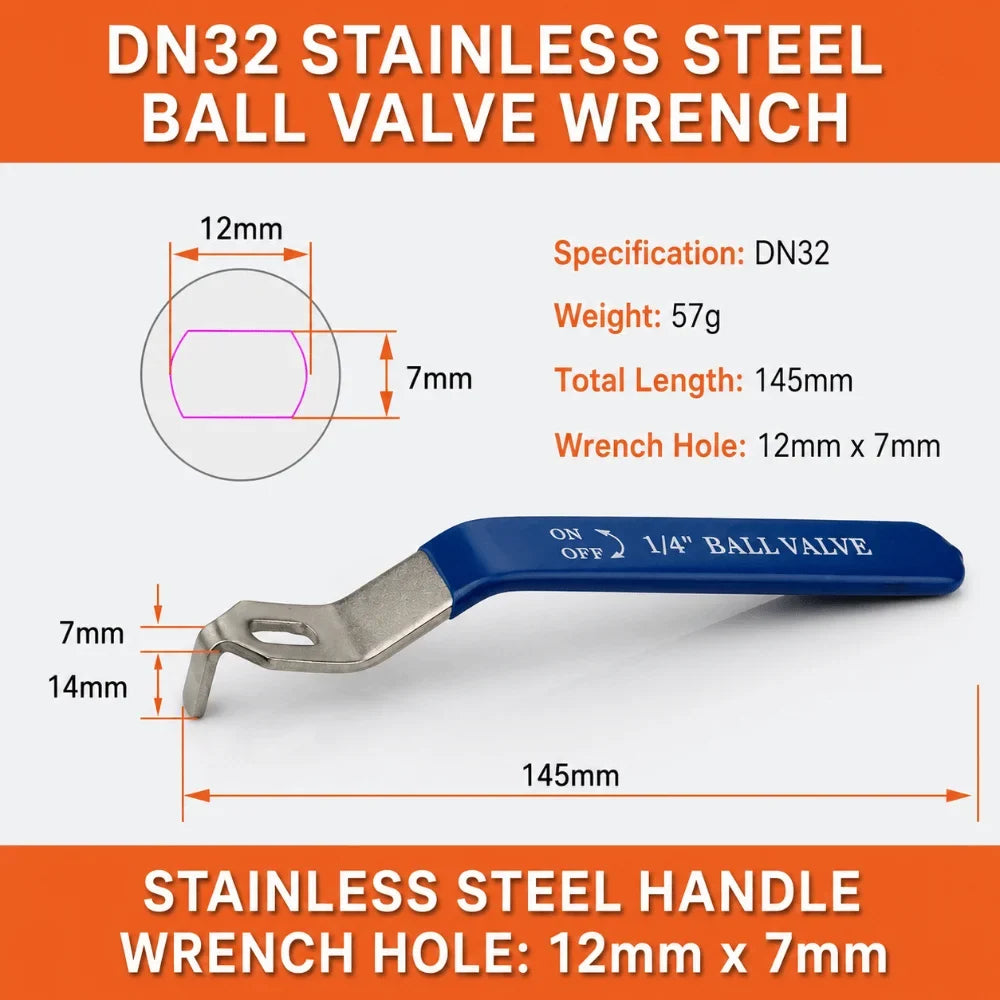 Stainless Steel Ball Valve Lever Handle DN15–DN50 | 6 Sizes