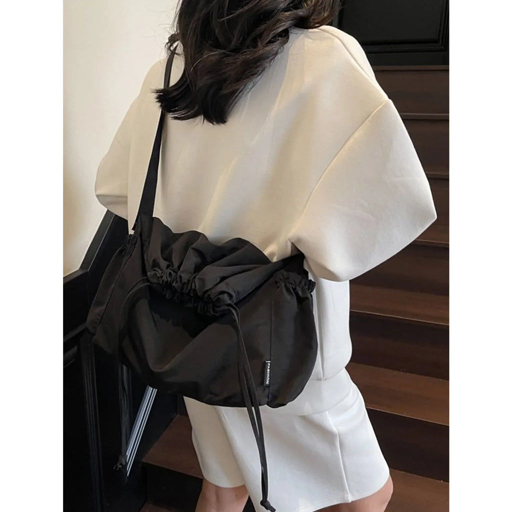 Nixie Large Canvas Tote Bag – Lightweight Drawstring Shoulder Bag