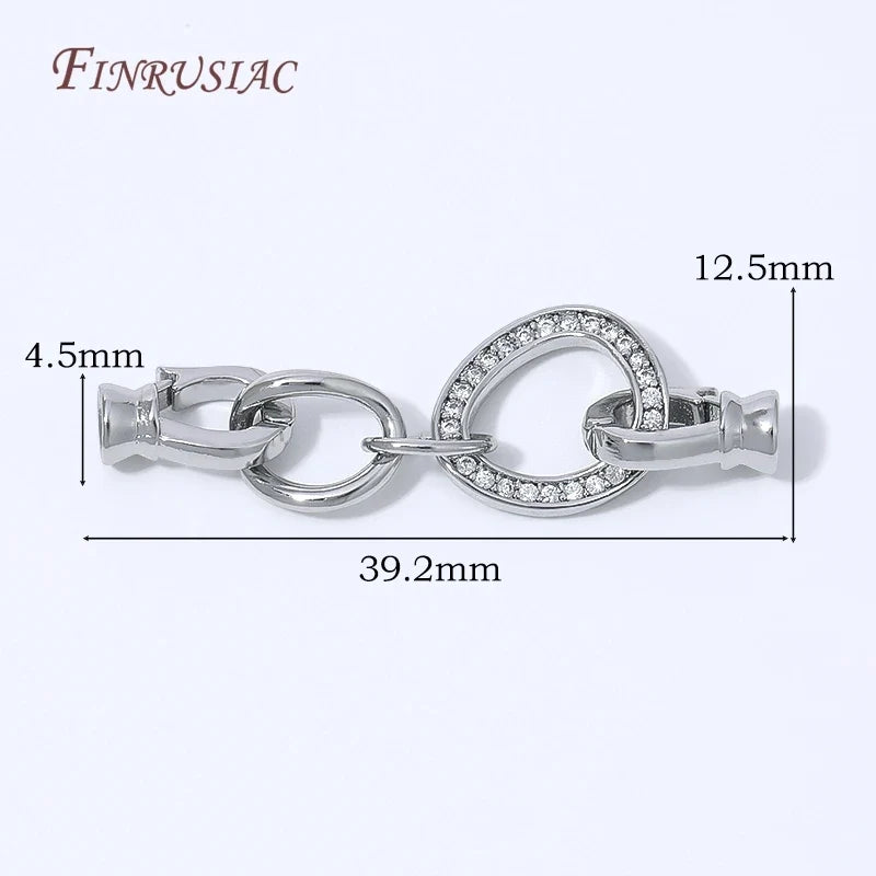 18K Gold Plated Twisted Rope Crystal Rhinestone Jewelry Clasp