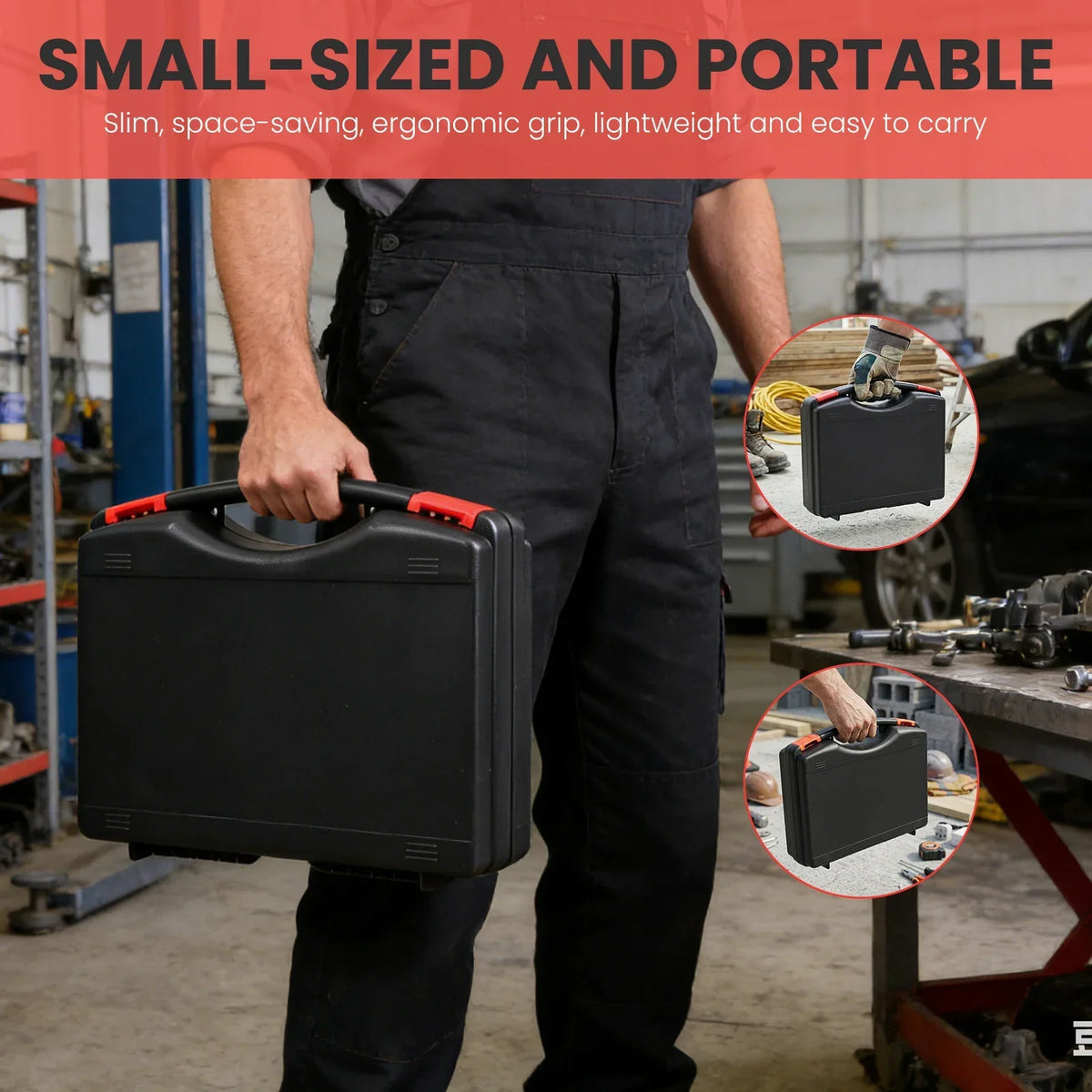 Small Hard Carrying Case – Shatterproof Plastic Tool Storage Box