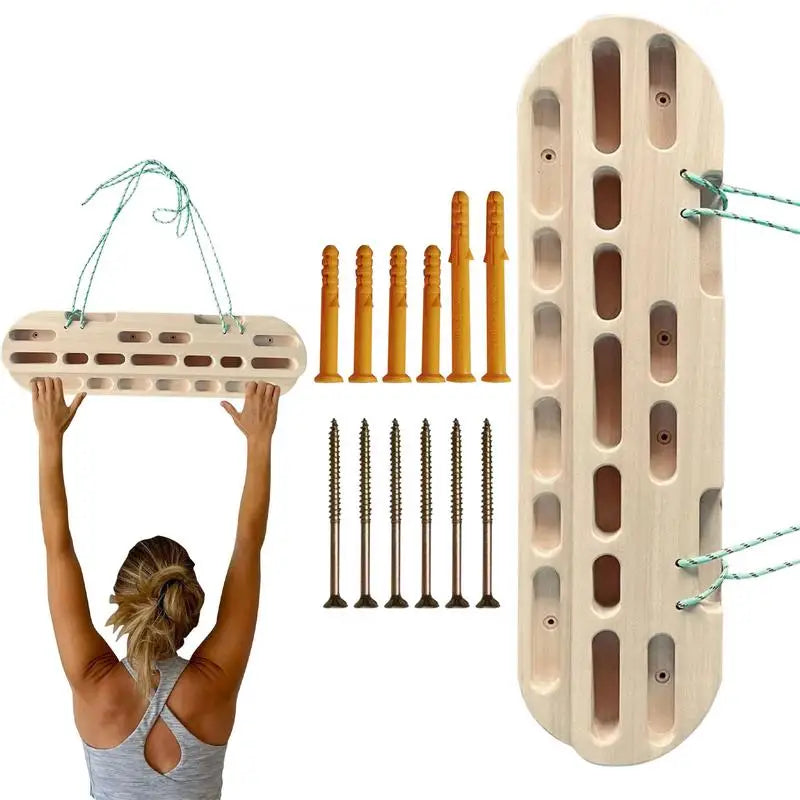 Wooden Rock Climbing Hangboard – Finger Grip Strength Trainer