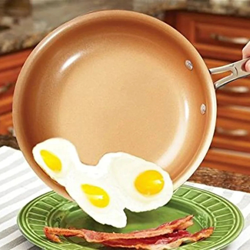 Non-Stick Copper Color Frying Pan | Skillet for Eggs & Steaks