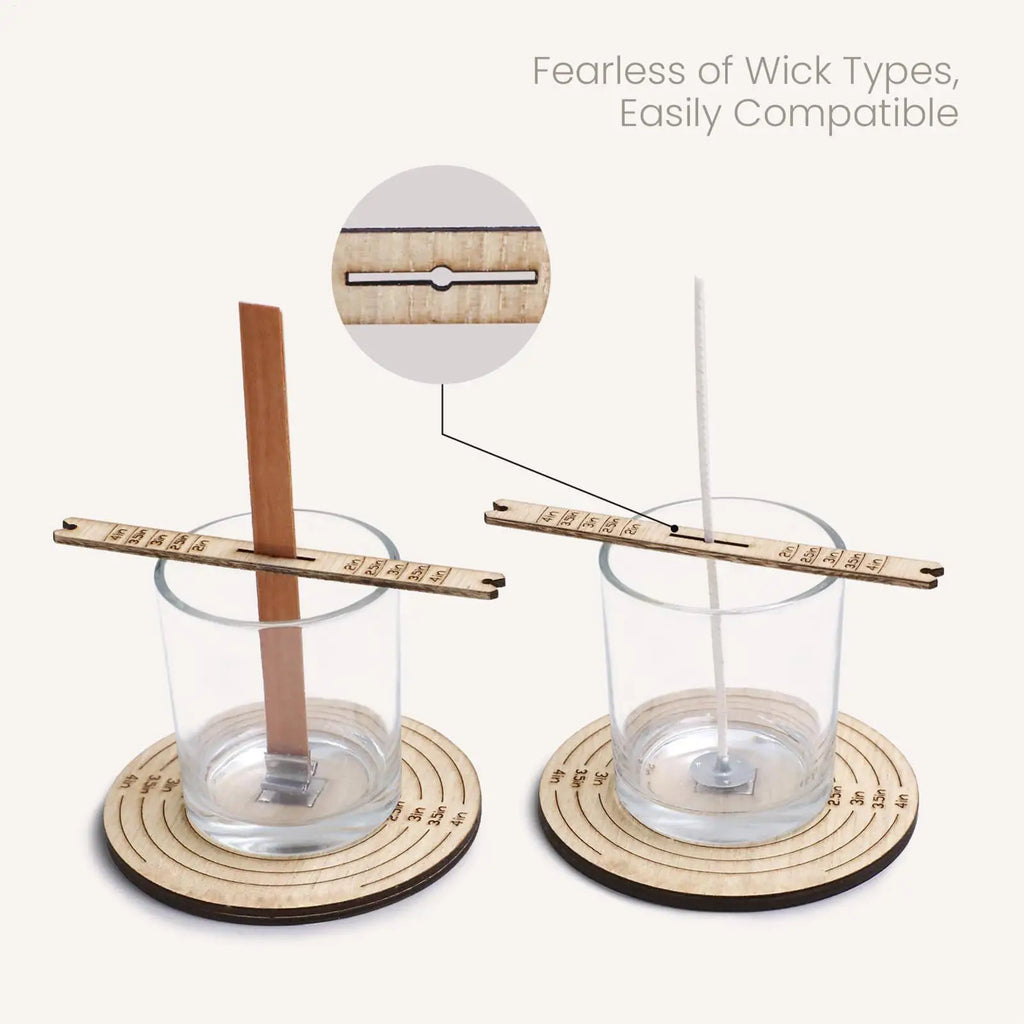 Wooden Wick Centering Tool for Candle Making – 2pc Set