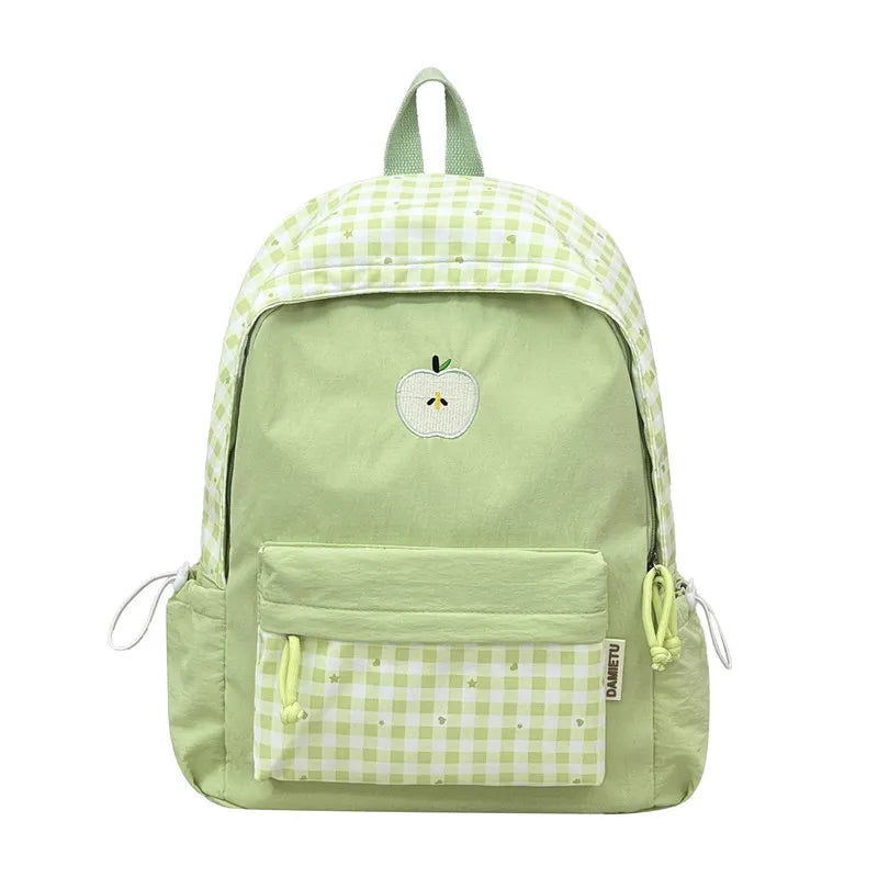 Nixie Plaid Backpack – Korean Style Teen Girls School Bag