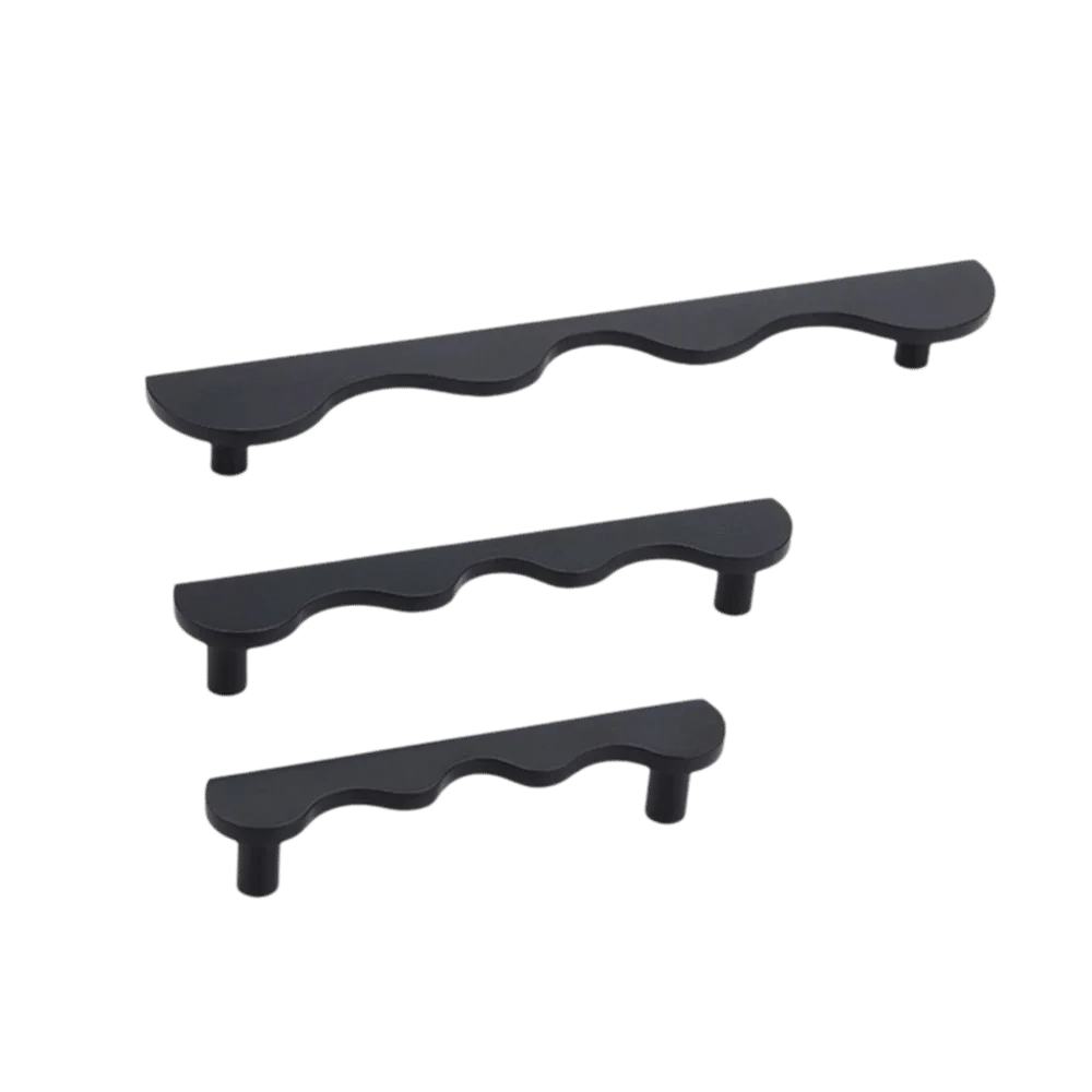 Modern Wave Brass Cabinet Handles & Drawer Pulls – Gold Bronze
