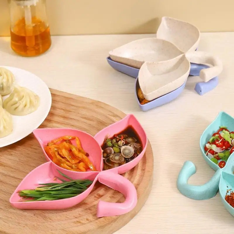 3-Compartment Sauce Dipping Bowls | Food-Grade Plastic Dish