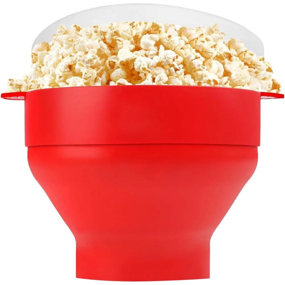 Silicone Microwave Popcorn Maker Collapsible Bowl with Lid