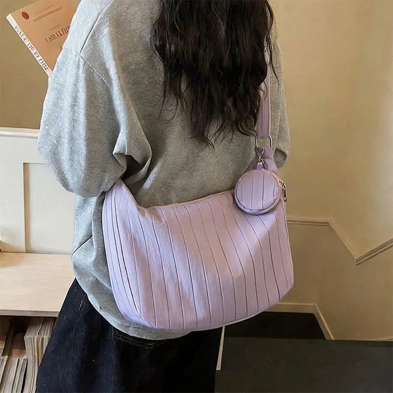 Women's Lightweight Nylon Crossbody Bag – Large Capacity Hobo