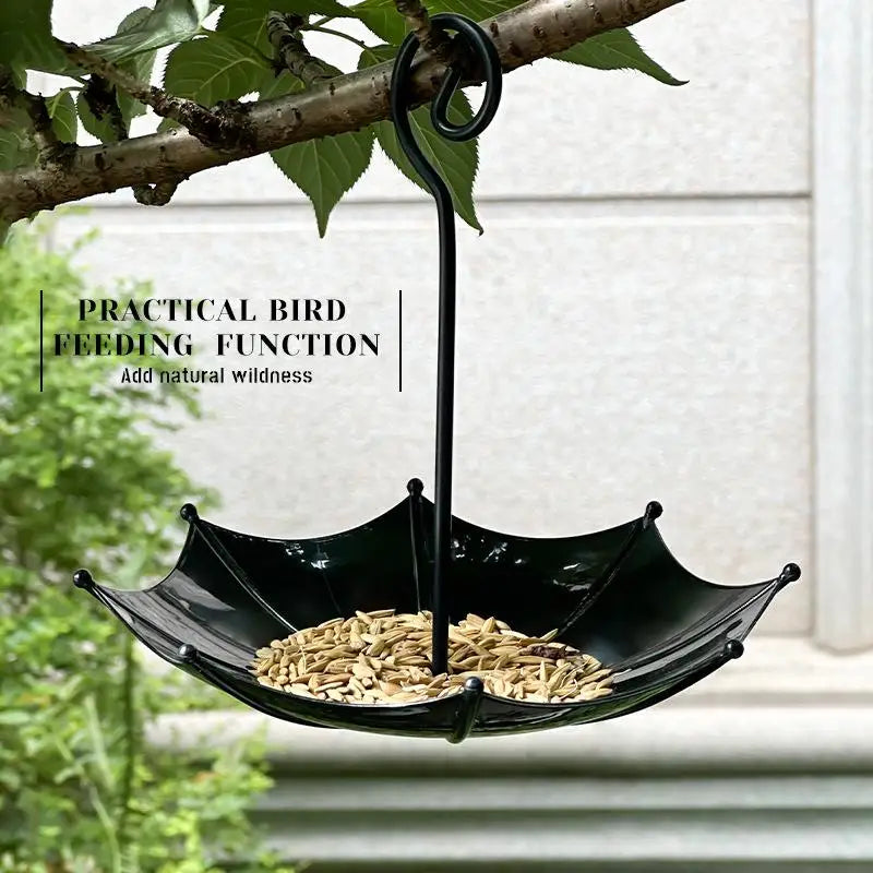 Heavy Duty Iron Hanging Bird Feeder with Large Tray