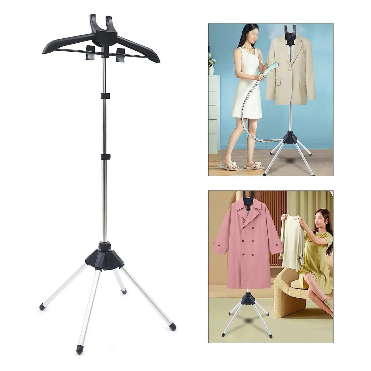 Telescopic Garment Steamer Hanger Stand – Height Adjustable, Foldable