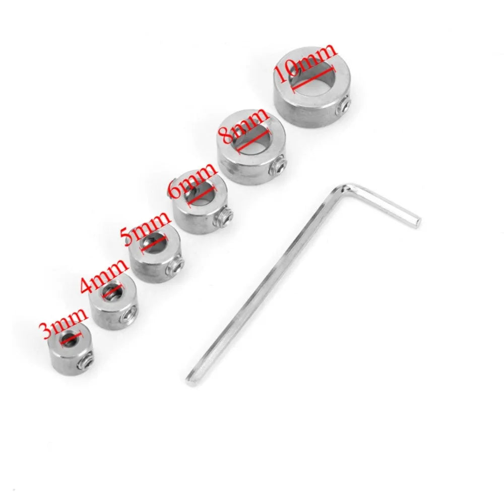 6 PCS Stainless Steel Drill Stop Collar Set 3–10mm Sizes