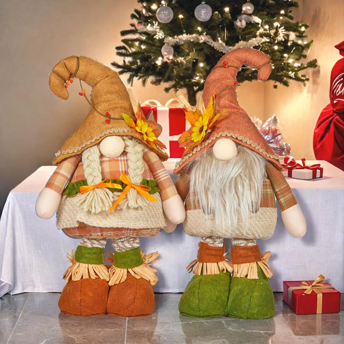 Thanksgiving Gnome Plush with Telescopic Legs | Festive Décor