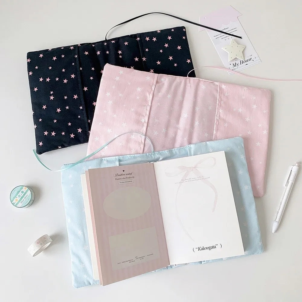 Star Print A5 Book Sleeve – Padded Notebook Storage Pouch