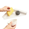 Carbon Steel Sink Corner Rack – Rust-Proof Drain & Sponge Holder
