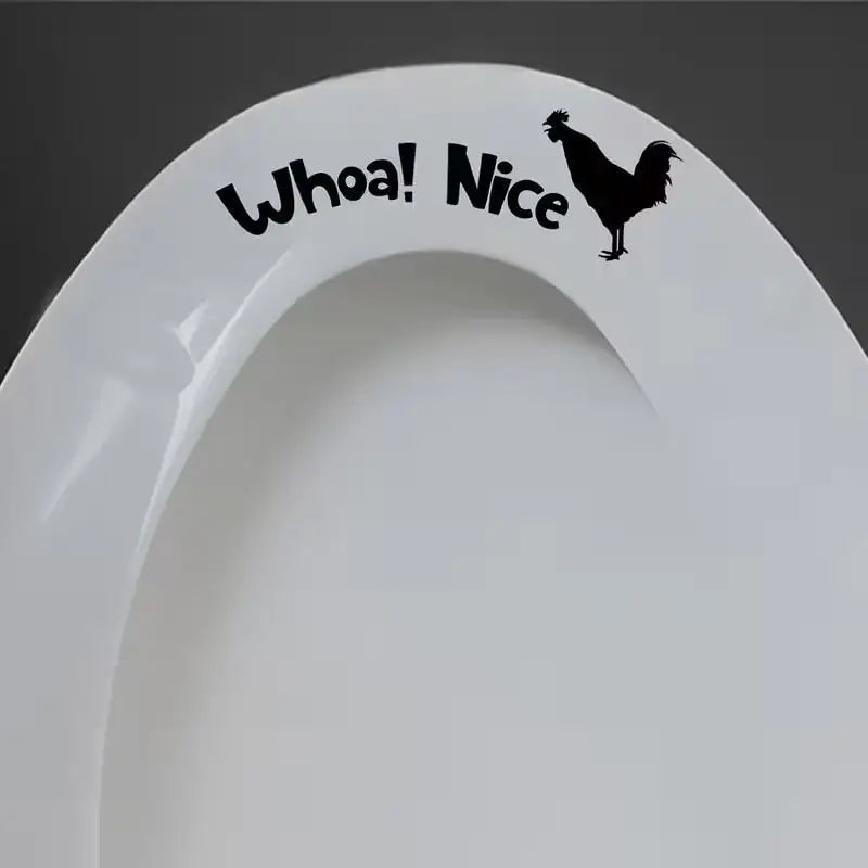 Rooster Toilet Seat Sticker – Removable Bathroom Decal 2 Pcs