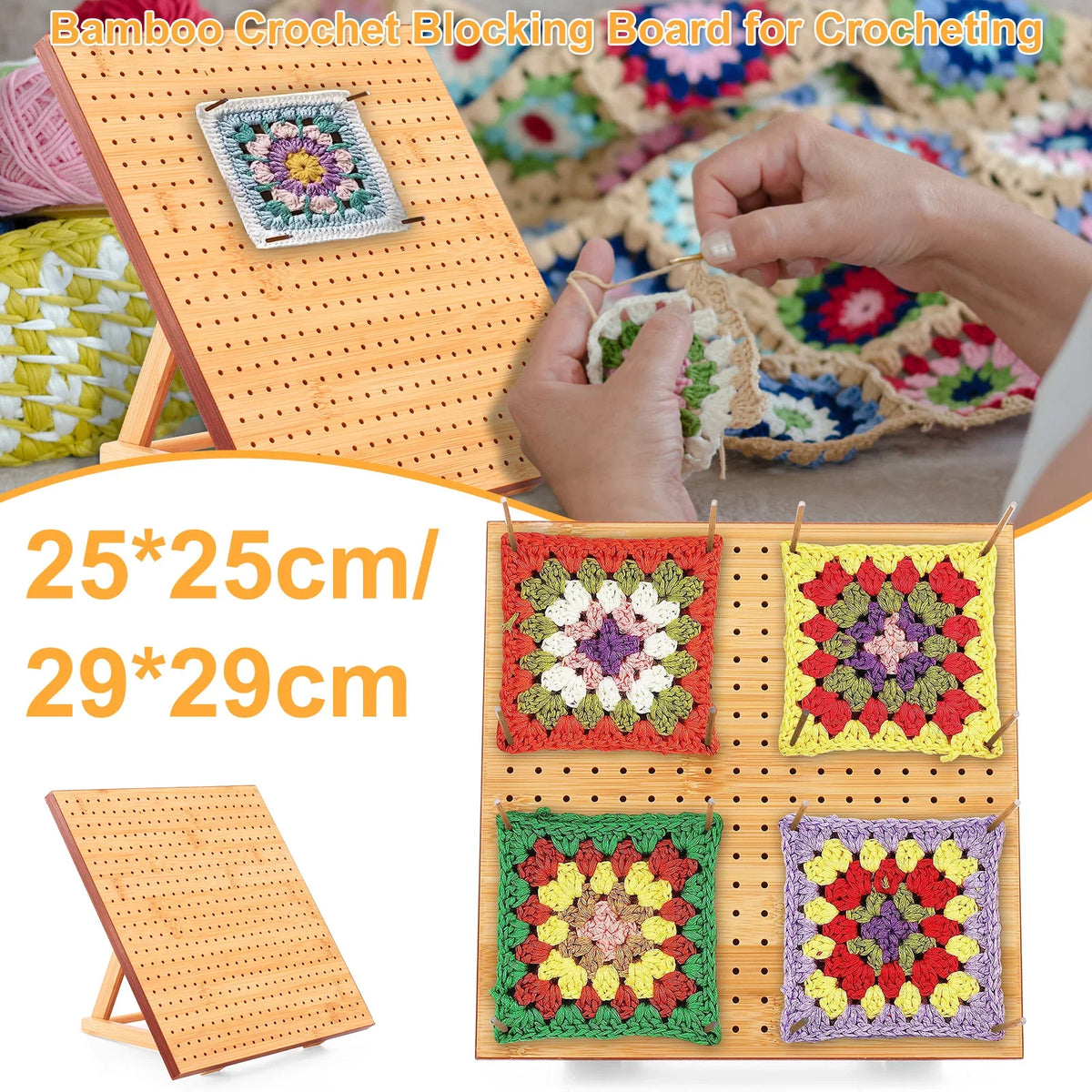 Bamboo Crochet Blocking Board Kit with Steel Pins | Nixie