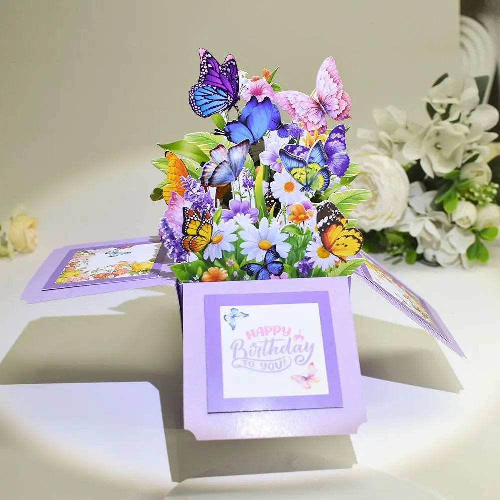 3D Pop-Up Flower Bouquet Greeting Card – Birthday & Wedding