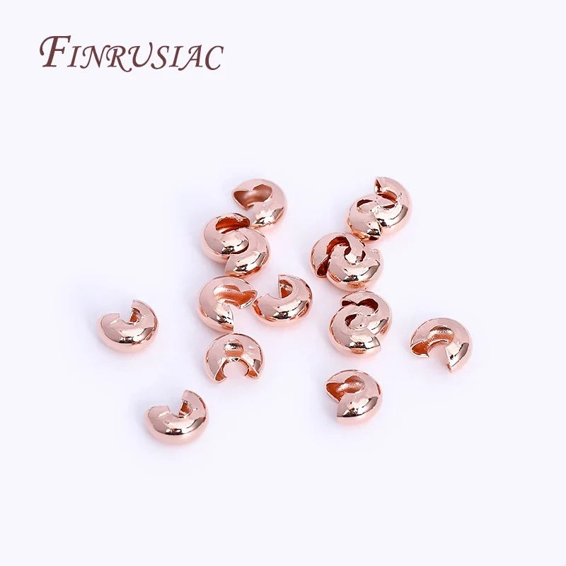 18K Gold Plated Crimp Beads 50pcs – DIY Jewelry Stopper Beads