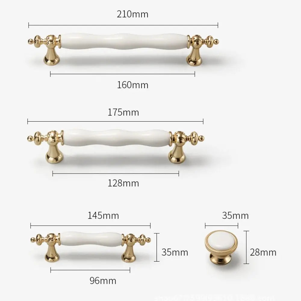 Modern Ceramic Cabinet Handles | Gold & Silver Minimalist