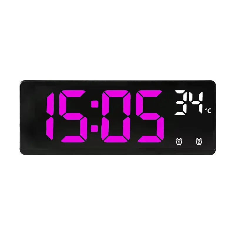 Voice Control LED Digital Alarm Clock – Dual Alarm & Temp
