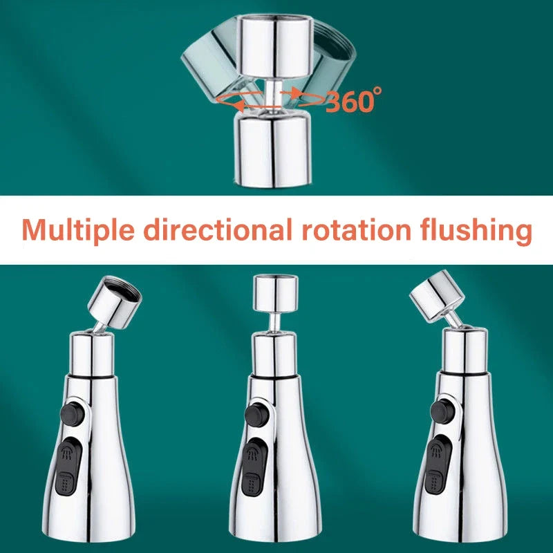 3-in-1 Kitchen Faucet Extender | 360° Rotate Pull-Out Tap Aerator