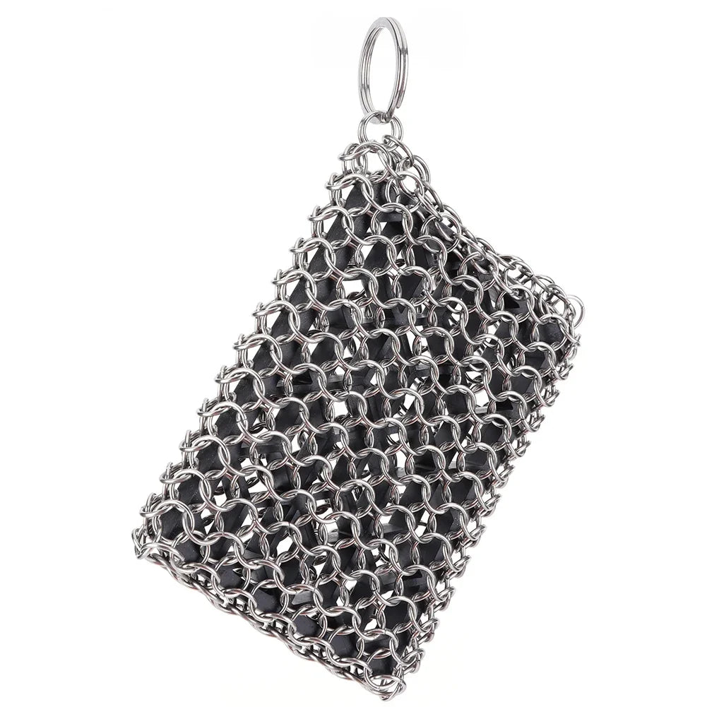 Stainless Steel Chainmail Scrubber for Cast Iron & Cookware