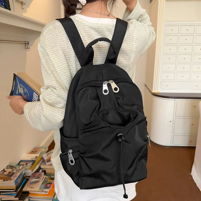 Korean Polka Dot Backpack – Lightweight Unisex Travel Bag
