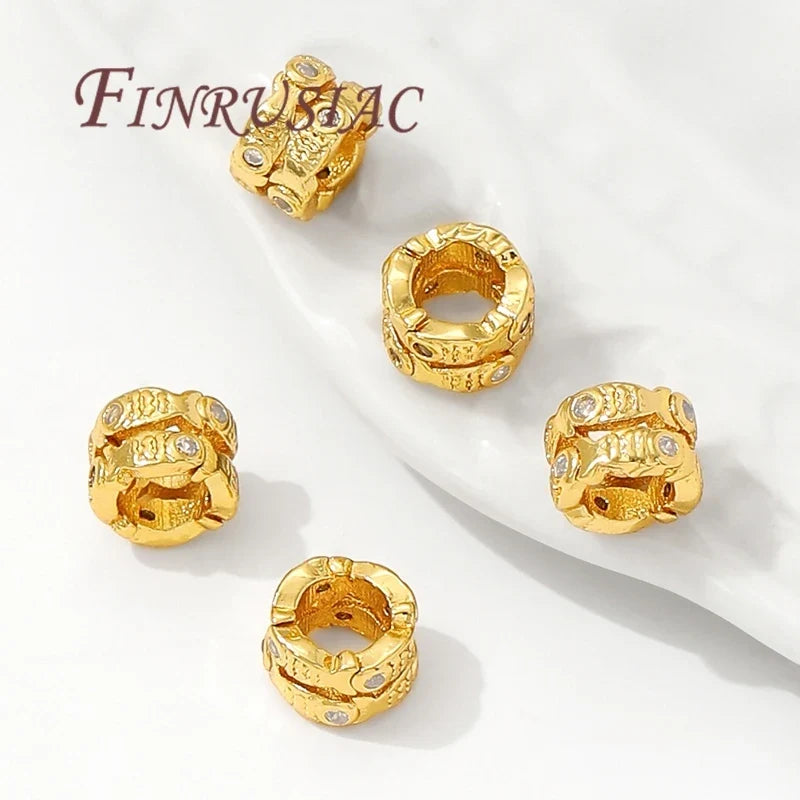 18K Gold Plated Zircon Spacer Beads – DIY Jewelry Making