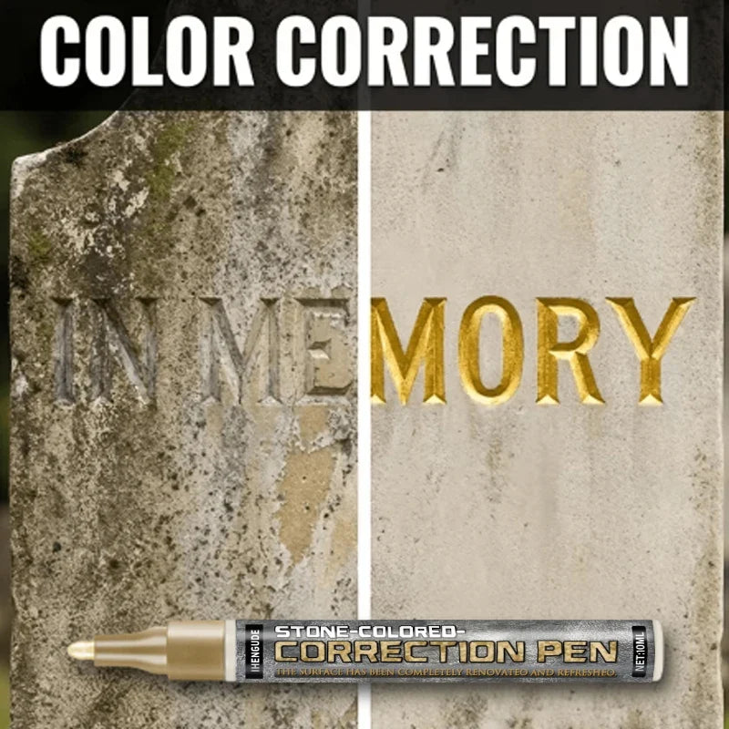 Golden Tombstone Marker Pen – Oil-Based Fine Tip for Stone & Granite