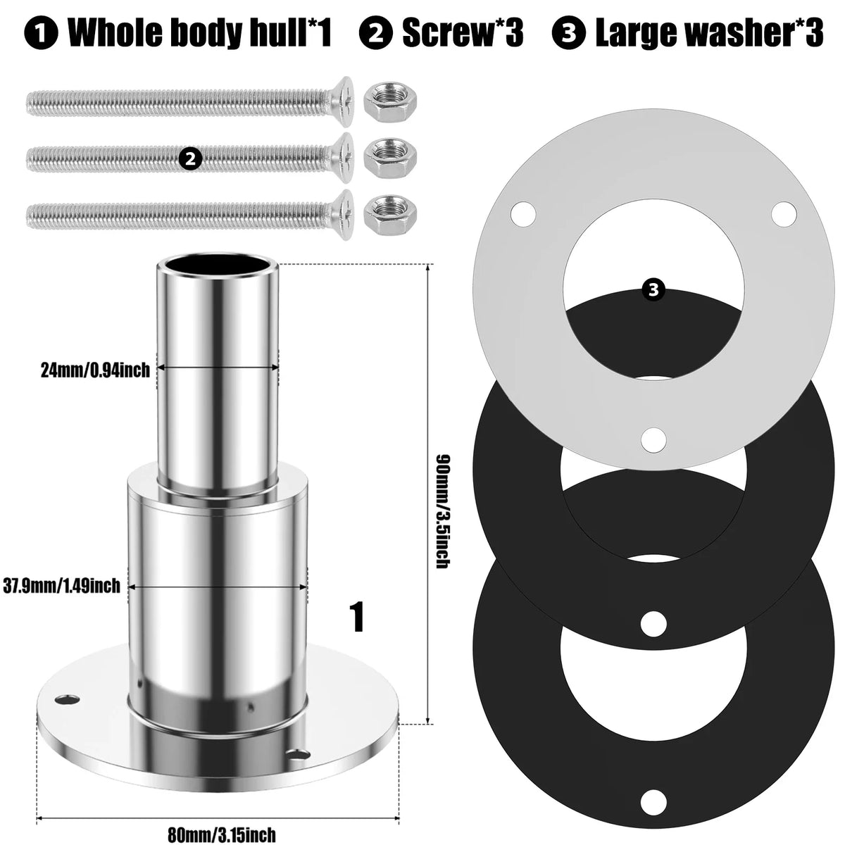 Thru Hull Exhaust Skin Fitting 24mm Pipe Socket – Diesel Heater