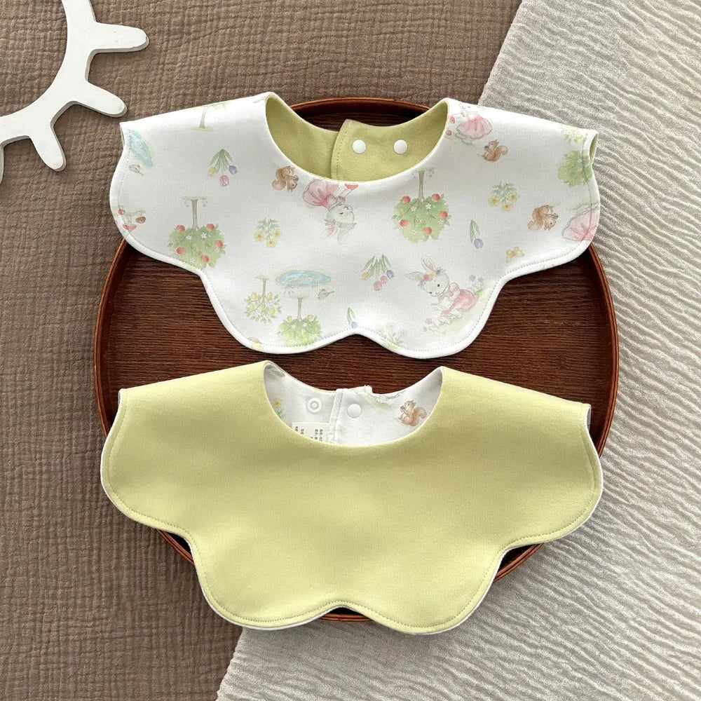 Nixie Reversible Baby Bib | Soft Cotton, Snap, Antibacterial