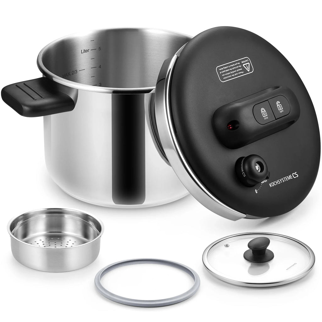 Stainless Steel Pressure Cooker 6L & 8L | Induction Compatible