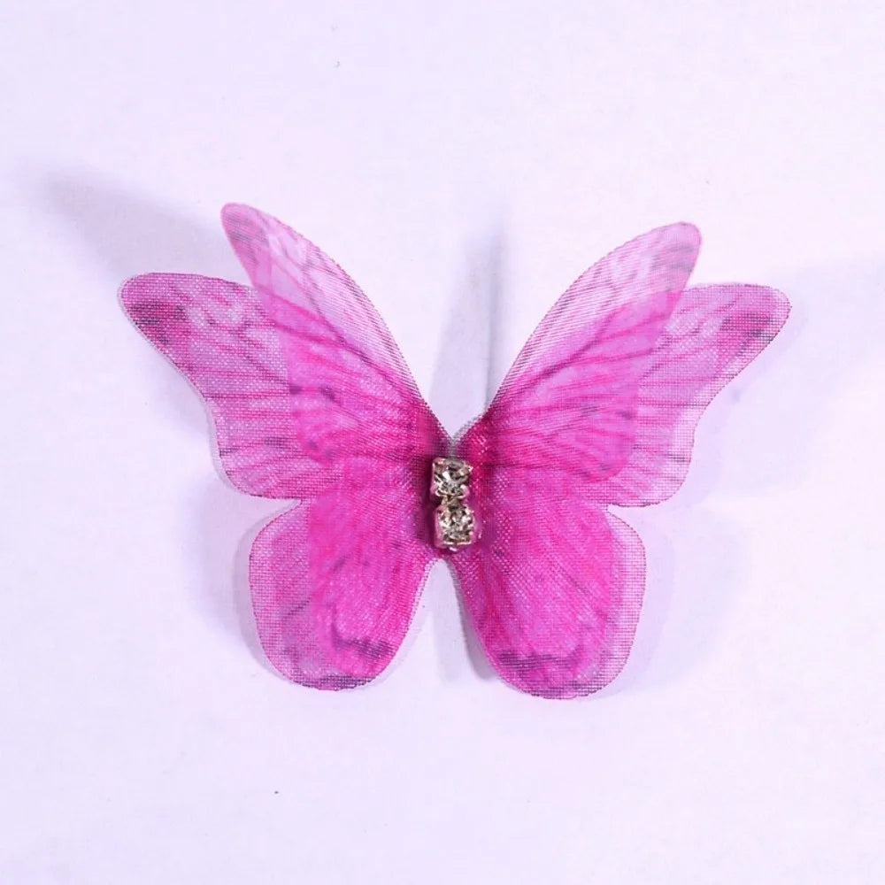 50Pcs 3D Organza Butterfly Appliques – Colorful Mesh Patches