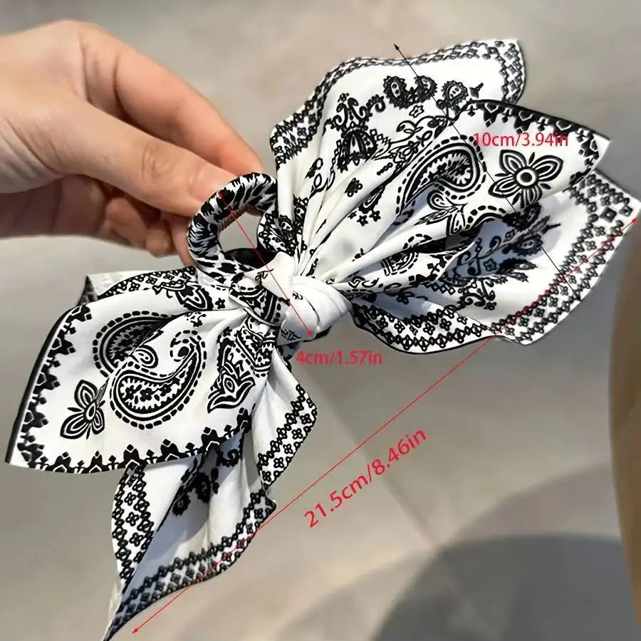 Paisley Cotton Hair Claw Clip with Bow | Women & Girls